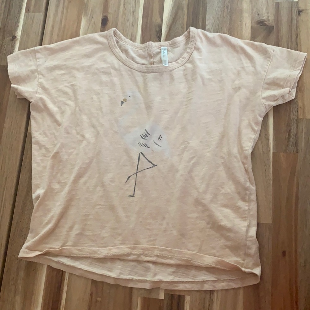 Rylee & Cru flamingo boxy tee, size 8-9
